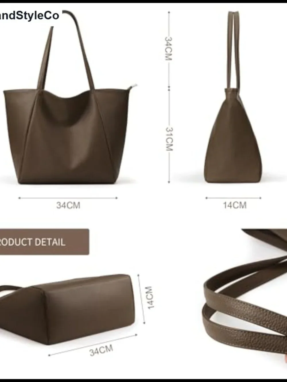 Vegan Leather Tote Bag Large Capacity Satchel Zipper Work Travel